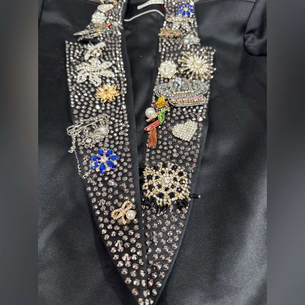 Alice Olivia ELNA EMBELLISHED BLAZER $1295 New - Picture 10 of 12